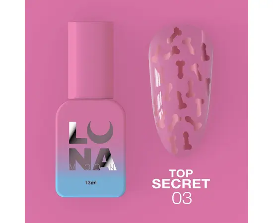 LUNAmoon. Secret Top Coat #3, 13 ml, топ #1