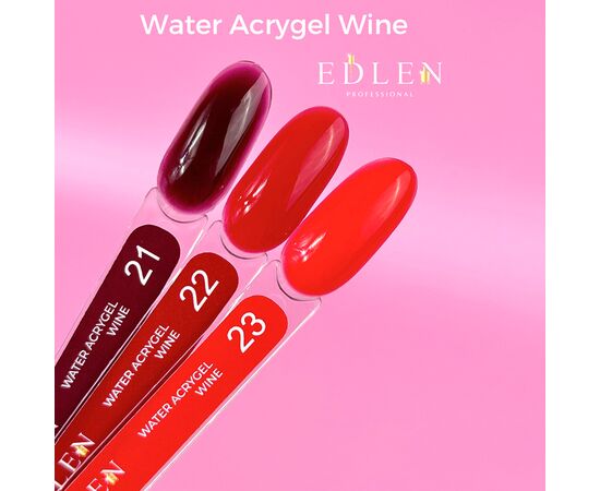 EDLEN, Water Acrygel №21 WINE, 9 ml, рідкий гель #2