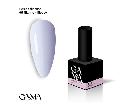 GA&MA. Gel polish #6 LILAC, 10 ml, гель-лак, ніжний ліловий #1