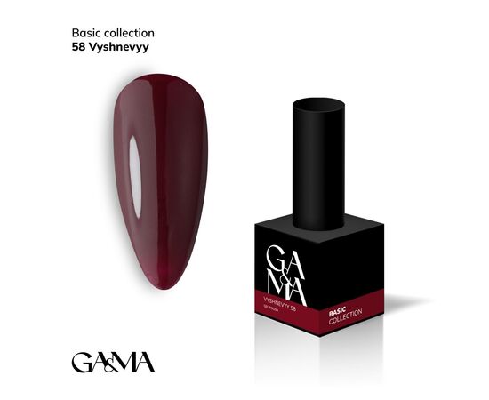 GA&MA. Gel polish #58 CHERRY, 10 ml, гель-лак, вишневий #1