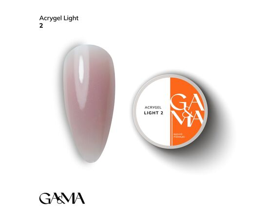 GA&MA. Acrygel LIGHT #002 Beige, бежевий напівпрозорий, 30 ml #1