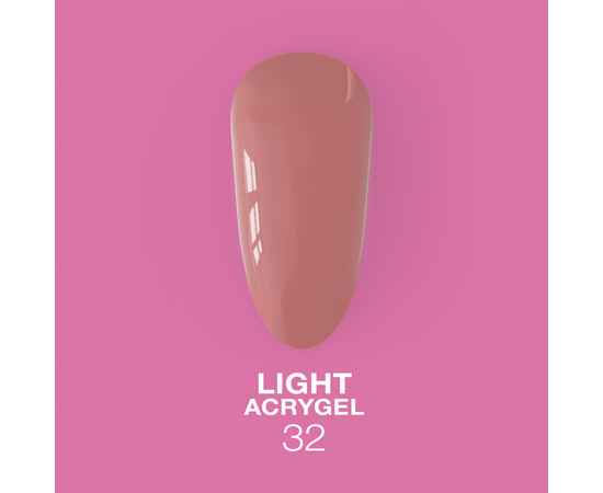 LUNAmoon. Light Acrygel #32 Dark rose beige, 30 ml, рідкий гель, темний бежевий з рожевим підтоном #2