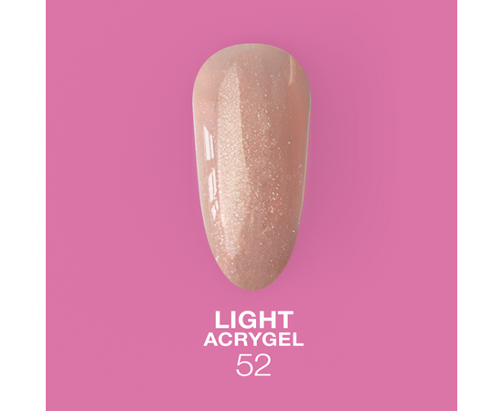 LUNAmoon. Light Acrygel #52 Light beige with shimmer, 30 ml, рідкий гель для укріплення, світлий беж з шимером #1