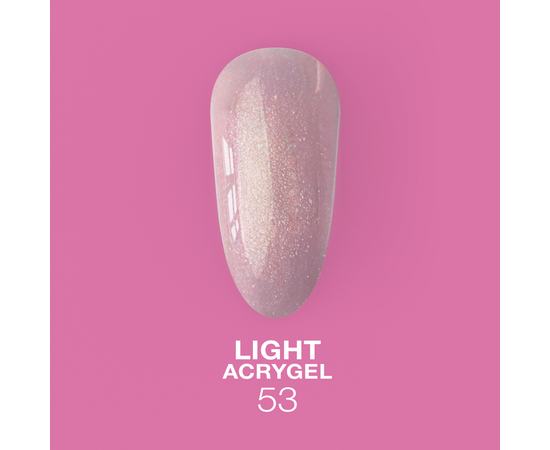 LUNA Light Acrygel #53 Pink mauve with shimmer, 30 ml, рідкий гель для укріплення, рожево-ліловий з шимером #1