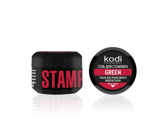 KODI Stamping Gel Green, зелений, 4 ml, гель для стемпінгу #2