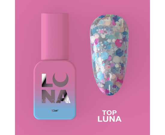 LUNAmoon. Luna Top Coat, 13 ml, декоративний топ #1