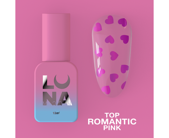 LUNA. Romantic Pink Top, топ з рожевими сердечками, 13 ml #1