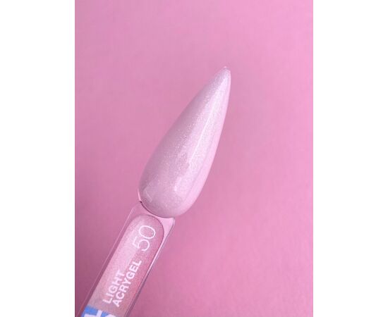 LUNAmoon. Light Acrygel #50 Light pink with shimmer, 30 ml, рідкий гель для укріплення, світло-рожевий з шимером #3