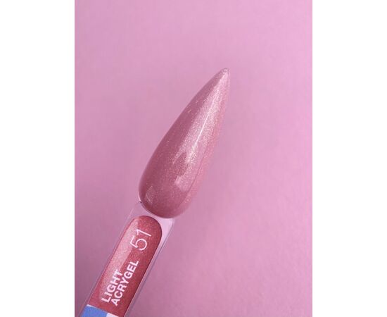 LUNAmoon. Light Acrygel #51 Pink beige with shimmer, 30 ml, рідкий гель для укріплення, рожевий беж з шимером #2