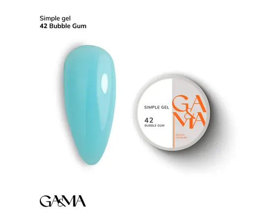 GaMa. Simple builder gel #42 Bubble Gum, 15 ml, гель без опилу #1