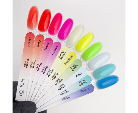 TOUCH. Neon Liquid Polygel, Toxic Green, 15 ml #3