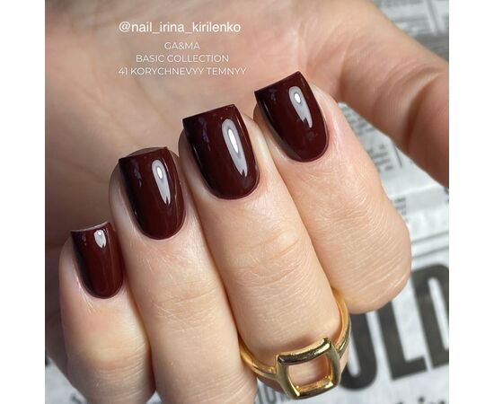 GA&MA. Gel polish #41 DARK BROWN, 10 ml, гель-лак, коричневий темний (оновлений) #5