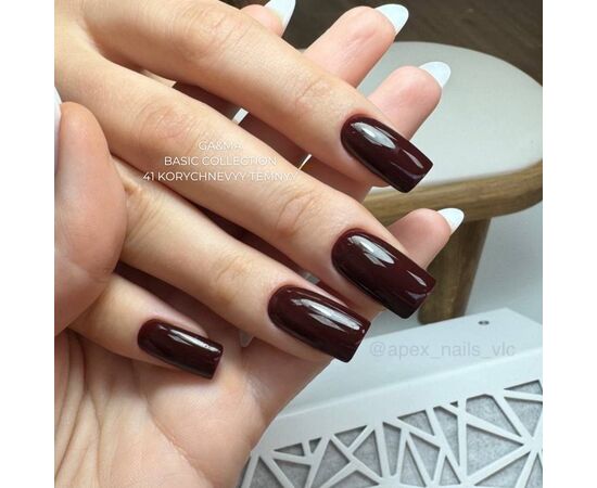 GA&MA. Gel polish #41 DARK BROWN, 10 ml, гель-лак, коричневий темний (оновлений) #7