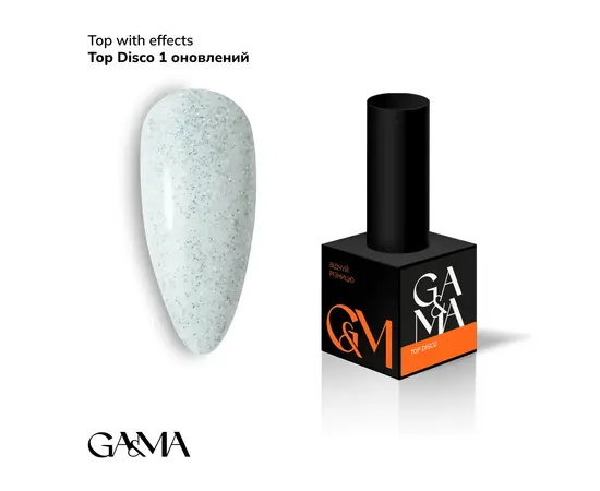 GA&MA. DISCO SHINE TOP #001, 10 ml, Топ світловідбиваючий, срібло (оновлений) #1