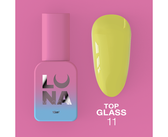 LUNAmoon. Glass Top Coat #11, 13 ml, топ кольоровий глянцевий #1