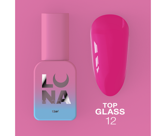 LUNAmoon. Glass Top Coat #12, 13 ml, топ кольоровий глянцевий #1