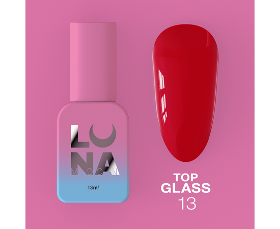 LUNAmoon. Glass Top Coat #13, 13 ml, топ кольоровий глянцевий #1