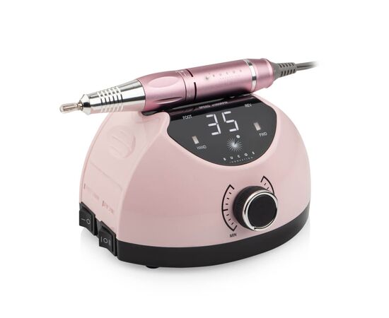 BUCOS. Nail drill "BUCOS X4 PRO", smooth pink, 65W. Фрезер + 6 покращених фрез, 35 тісяч оборотів, реверс #1