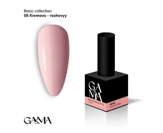 GA&MA. Gel polish #5 PINK PASTEL, 10 ml, гель-лак, кремово-рожевий #1