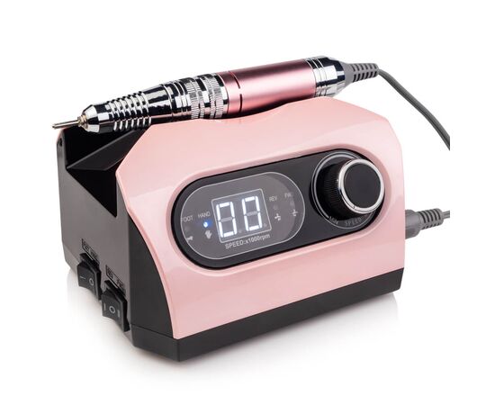 BUCOS. Nail drill "Bucos ZS-717", pink, 65W. Фрезер + 6 покращених фрез, 35 тисяч оборотів, реверс, рожевий корпус #1