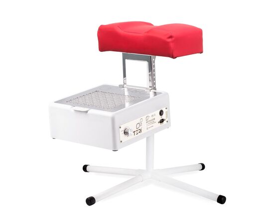 Teri. Pedicure stand for nail dust collector, red. Педикюрна підставка для настільних витяжок з червоним верхом (під замовлення) #1