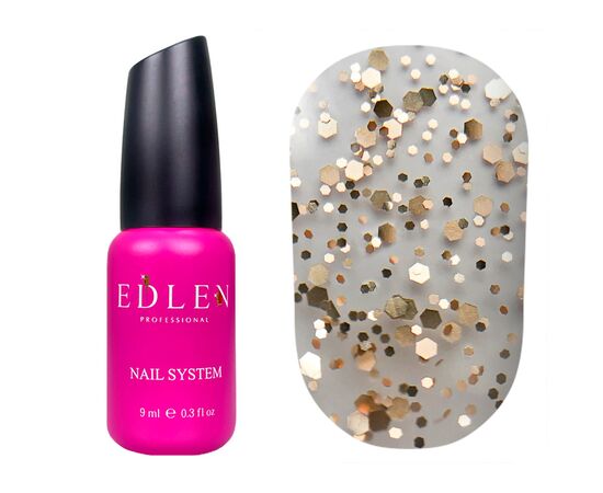 EDLEN. Matte Top "Cheers", 9 ml, матовий топ з блискітками #1