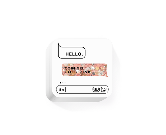 HELLO. Coin gel, GOLD PINK, 5 g, гель для дизайну #1