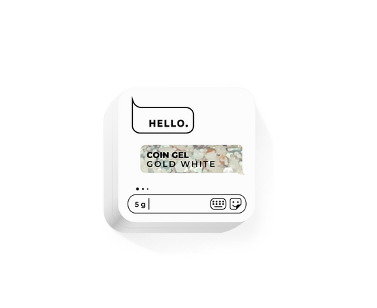 HELLO. Coin gel, GOLD WHITE, 5 g, гель для дизайну #1