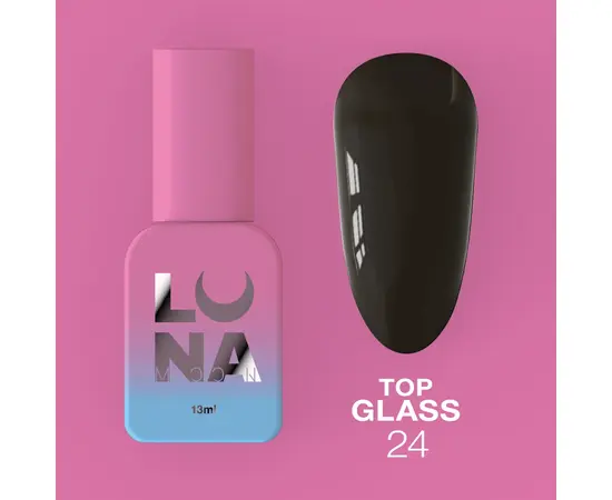 LUNAmoon. Glass Top Coat #24, 13 ml, топ кольоровий глянцевий #1