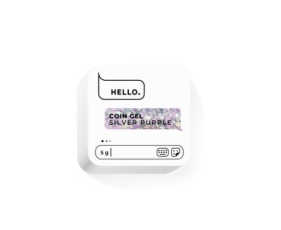 HELLO. Coin gel, SILVER PURPLE, 5 g, гель для дизайну #1