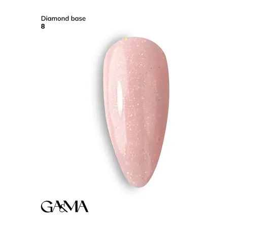 GA&MA. Diamond base #8 Pale Peach, Ніжно-персикова, 15 ml #1