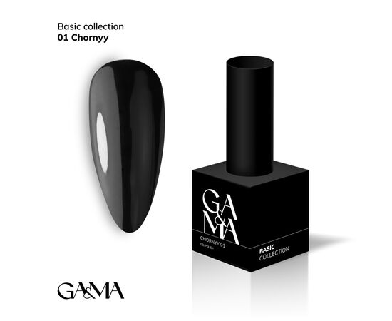 GA&MA. Gel polish #1 BLACK, 15 ml, гель-лак, чорний #2