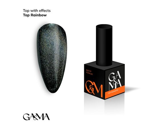 GA&MA. RAINBOW Top Coat (NEW), 10 ml, Топ з ефектом котячого ока (оновлений) #1