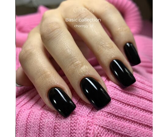 GA&MA. Gel polish #1 BLACK, 15 ml, гель-лак, чорний #4