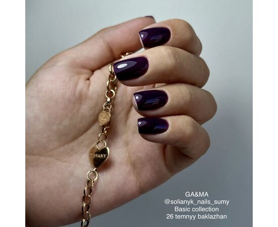 GA&MA. Gel polish #26 DARK EGGPLANT, 10 ml, гель-лак, темний баклажан #6