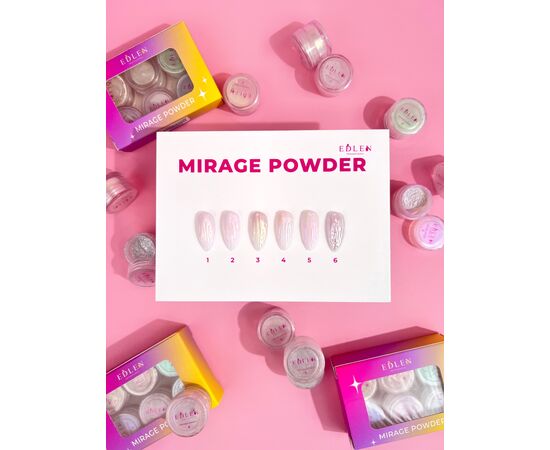 EDLEN. "Mirrage" rainbow powder SET, 6 pcs, набір втирок, 6 шт #2