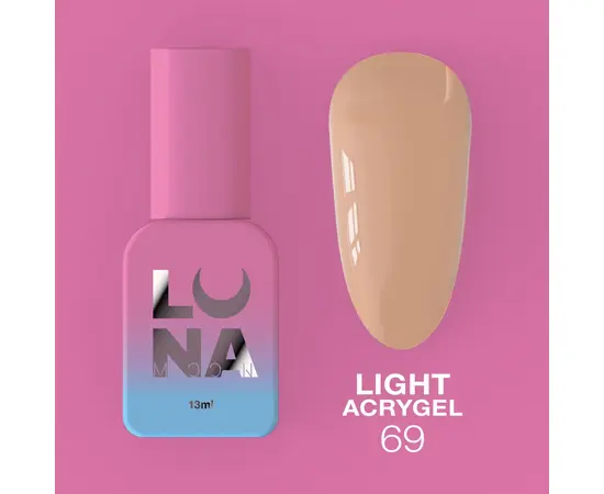 LUNAmoon. Light Acrygel #69, 13 ml, рідкий гель для укріплення #1