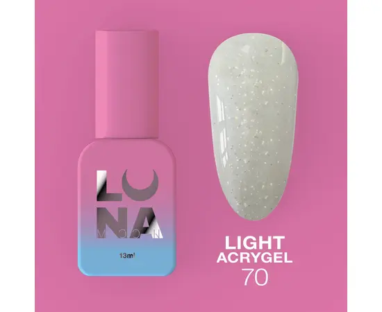 LUNAmoon. Light Acrygel #70, 13 ml, рідкий гель для укріплення #1