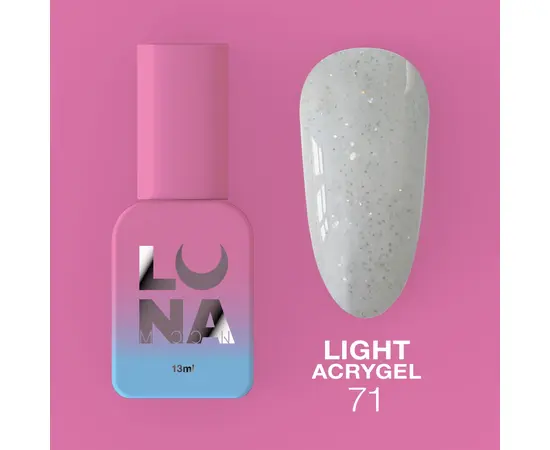 LUNAmoon. Light Acrygel #71, 13 ml, рідкий гель для укріплення #1