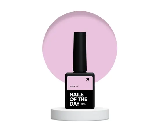 УЦІНКА /NOTD. Color top 01, ніжно-рожевий, топ без липкого шару для нігтів, 10 мл #1