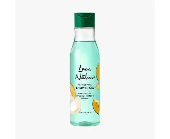 Love Nature. Refreshing Shower Gel with organic coconut, 250 ml, Підбадьорливий гель для душу з органічною кокосовою водою і динею #1