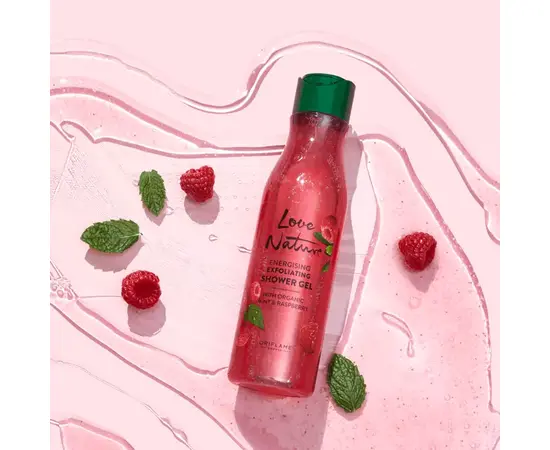 Simple joys. Shower gel with organic mint & raspberry, 250 ml, Відлущувальний гель для душу з органічною м'ятою і малиною #3