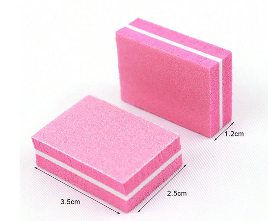 Set of mini-buffs, 100/180 grit, pink, 10 pcs. Набір міні-бафів, 100/180 гріт,  рожеві, 10 шт #1