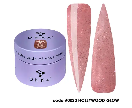 DNKa’. Builder Gel Hollywood #0030, 30 ml, світловідбиваючий гель для моделювання #1