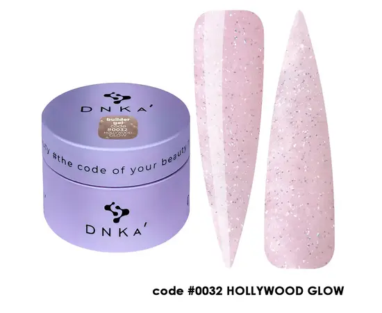 DNKa’. Builder Gel Hollywood #0032, 30 ml, світловідбиваючий гель для моделювання #1