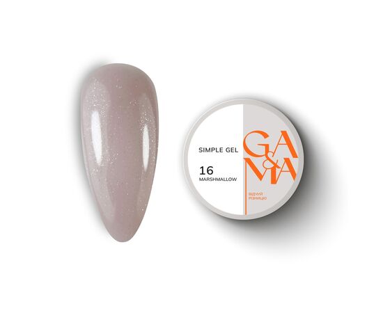 GA&MA. Simple builder gel #16 Marshmallow, 30 ml, гель без опилу, маршмеллоу #1