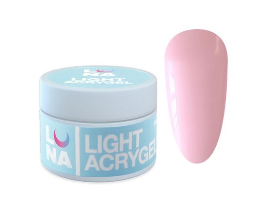 LUNAmoon. Light Acrygel #16 Milky pink, 30 ml, рідкий гель, молочно-рожевий #1