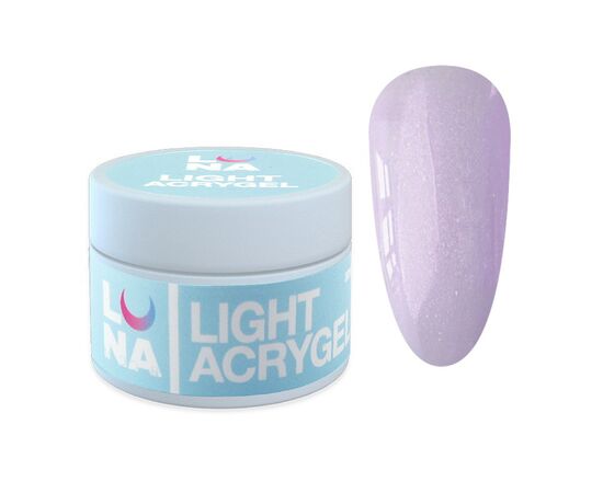 LUNAmoon. Light Acrygel #54 Pale purple with shimmer, 30 ml, рідкий гель для укріплення, ніжно-фіолетовий з шимером #1