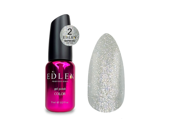 EDLEN. Gel Polish Impress Сat №2, 9 ml, світловідбиваючий гель-лак "котяче око" #1