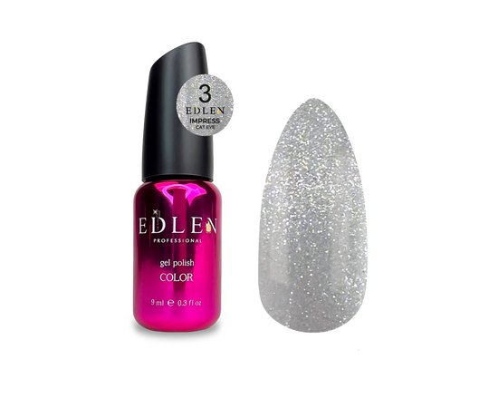 EDLEN. Gel Polish Impress Сat №3, 9 ml, світловідбиваючий гель-лак "котяче око" #1